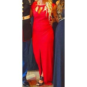 Long red dress